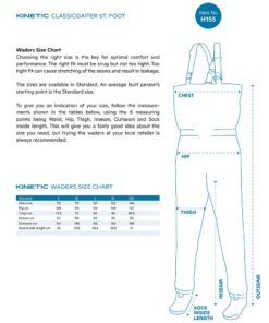 Kinetic ClassicGaiter St. Foot Olive storleksguide